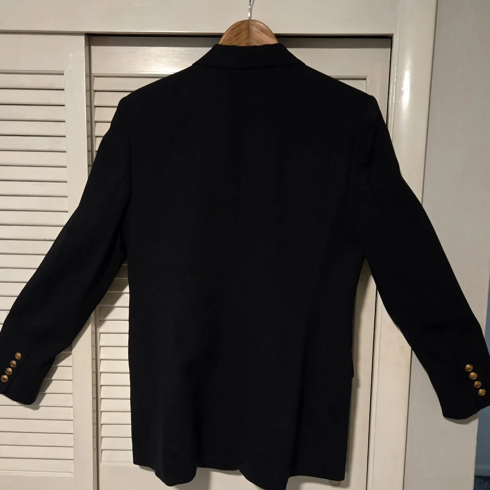 Lauren Ralph Lauren Black Women's Wool Crest Blazer - Picture 2 of 7